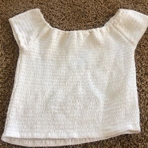 Brandy Melville smocked white shirt